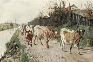 Driving The Herd Home by Charles Edward Brock