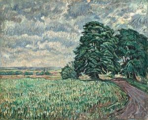Landschaft Mit Weg Und Baumgruppe Landschaft Mit Weg Und Baumgruppe