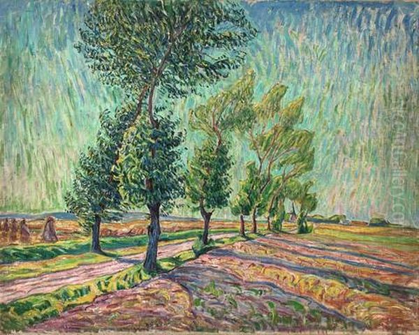 Landschaft Mit Baumbestandenem Feldweg - view 1