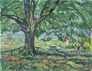 Baum Vor Seelandschaft