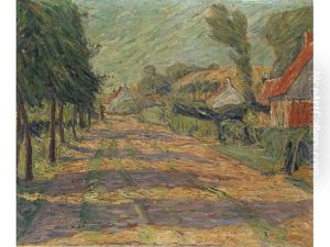 Markische Dorfstrase Im Sonnenlicht by Theo Von Brockhusen