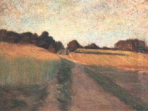 Ostpreussische Landschaft. Feldweg In Der Abendsonne Ostpreussische Landschaft. Feldweg In Der Abendsonne