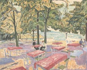 Wirtsgarten Des Gasthofs Hermann In Baumgartenbruck Am Schwielowsee by Theo Von Brockhusen