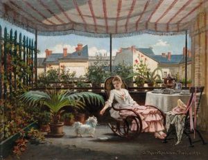 On The Terrace by August Brockmann