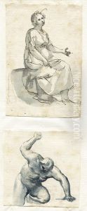 Studie Einer Sitzenden Frau by Francesco Allegrini