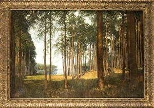 Sommerliches Waldstuck Mit Blick Auf Einen See by Isaak Izrailevich Brodsky