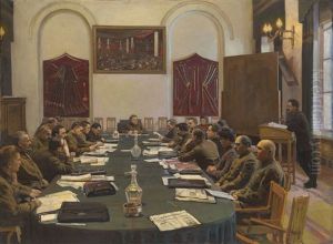 Assembly Of The Revolutionary Military Council Of The Ussr, Chaired By Kliment Voroshilov by Isaak Izrailevich Brodsky