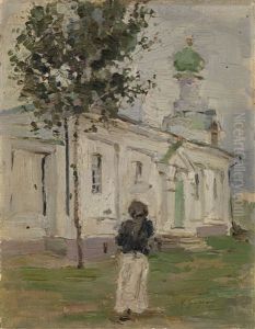 By The Church by Isaak Izrailevich Brodsky