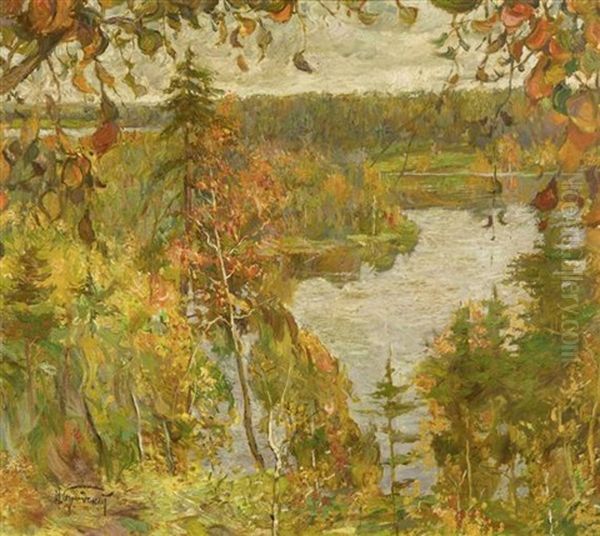 Herbstliche Flusslandschaft - view 1