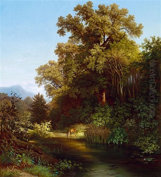 Deer By The River, 1855 - view 1