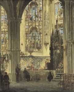 Interieur D'eglise (saint-denis?) by Clemens Van Den Broeck