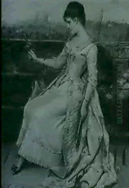 A Young Lady On A Terrace - view 1