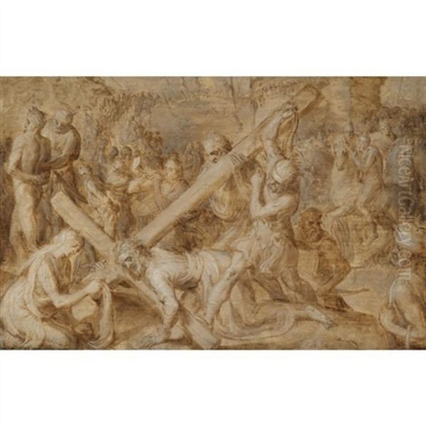 Christ Carrying The Cross, With Saint Veronica And Her Veil - view 1