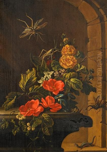 Blumenstillleben Mit Insekten - view 1
