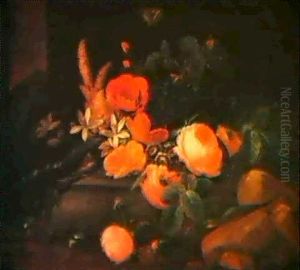 Blumenstilleben Mit Einer Eidechse