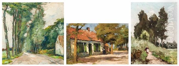 Dreve; Paysage Avec Figure; Une Ferme Sous Le Soleil (3 Works) - view 1