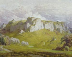 Felsige Mittelgebirgslandschaft Im Fruhlingssonnenlicht (in Der Eifel?) by Georg Broel