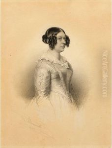 Portrait Of An Elegant Young Lady by Conrad Allemand