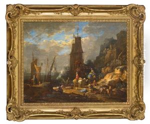 Hafenlandschaft Mit Reisenden by Jasper Broers