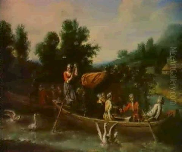 A Merry Company In A Boat - An Allegory Of The Month Of July - view 1