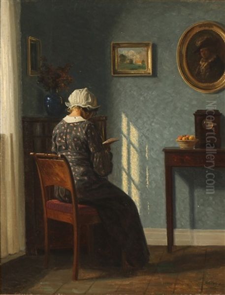 A Woman Reading In The Light From The Window - view 1
