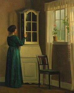 Interior With Woman by Karl Harald Alfred Broge