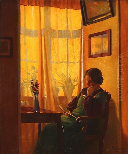 Interior With A Woman Reading At A Window - view 1