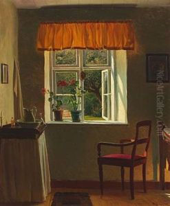 Interior With Sunlight From An Open Window by Karl Harald Alfred Broge