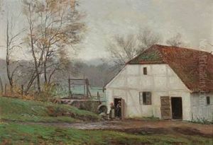 Autumn Day At A Country House by Karl Harald Alfred Broge