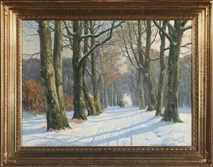 Winterlandscape In A Forest by Karl Harald Alfred Broge