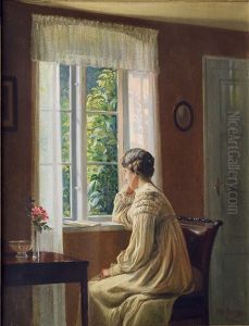 Young Woman At The Window by Karl Harald Alfred Broge