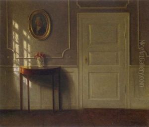 An Interior With A White Door by Karl Harald Alfred Broge