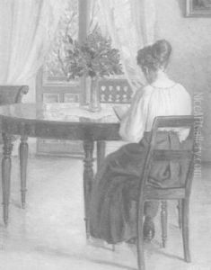 Lady Reading A Book by Karl Harald Alfred Broge