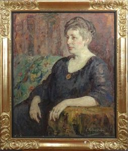 Portrait De Dame Assise by Louise Brohee