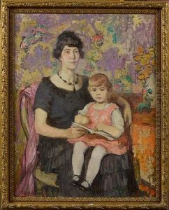 Portrait De Madame Mathij Jowa Et De Sa Fille Suzanne by Louise Brohee
