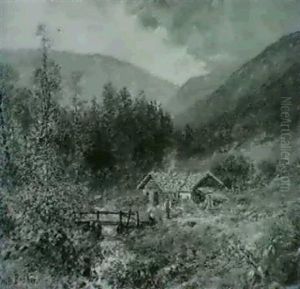 Kleines Bauernhaus Im Gebirge by Wilhelm Broker
