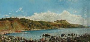 Udsigt Mod Hammersholm Og Hammershus Set Fra Vandet Udsigt Mod Hammersholm Og Hammershus Set Fra Vandet