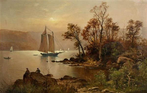 Figures By A Lake - view 1