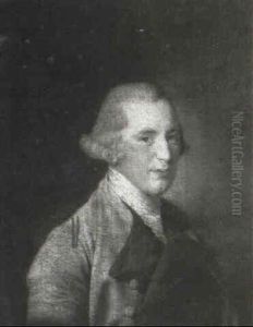 Portrait Of A Gentleman Bust Length Wearing A Gold And Blue Trimmed Jacket