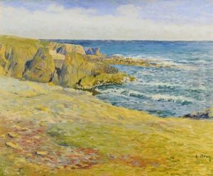 Coastal Landscape On A Sunny Day by Achille Bron