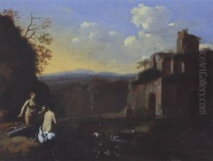 Landschaft Mit Diana Und Ihren Nymphen Vor Einer Ruine