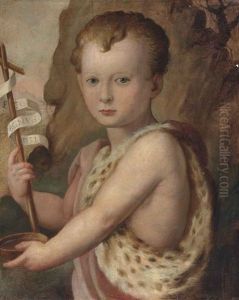 Portrait Of A Young Boy, Traditionally Identified As Ferdinando De Medici, As The Infant Saint John The Baptist by Agnolo Bronzino