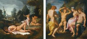 The Story Of Apollo And Marsyas (+ Another, Lrgr; Pair) by Agnolo Bronzino