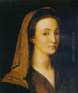 Portrait Of A Woman In A Brown Dress by Agnolo Bronzino