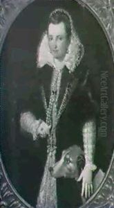 Portrait Of A Lady With Mastiff