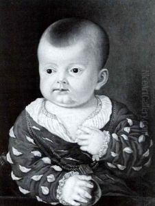 Portrait Of A Noble Infant Holding An Apple