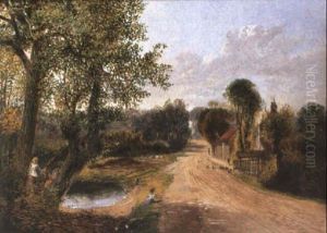 Children Playing On A Country Road