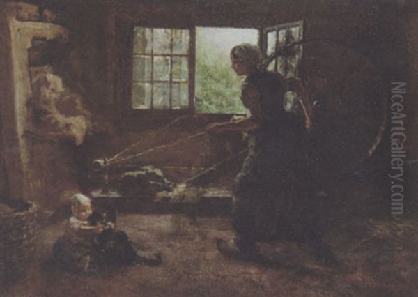 Mother And Child Tending To Chores - view 1
