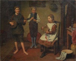 A Youthful Trio by Harry Brooker