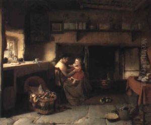 On Mother's Knee by Harry Brooker